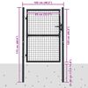 vidaXL Poartă de grădină din plasă, oțel galvanizat, gri, 100x125 cm