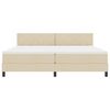 vidaXL Pat cu arcuri cu saltea cu headboard Crem 200 x 200 cm țesătură