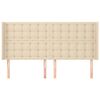 vidaXL Tăblie de pat cu aripioare, crem, 183x16x118/128 cm, textil