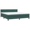 vidaXL Pat box spring cu saltea, verde &icirc;nchis, 180x220 cm, catifea
