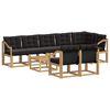 vidaXL Set de canapele de exterior cu pernă 9 pcs Alb și negru