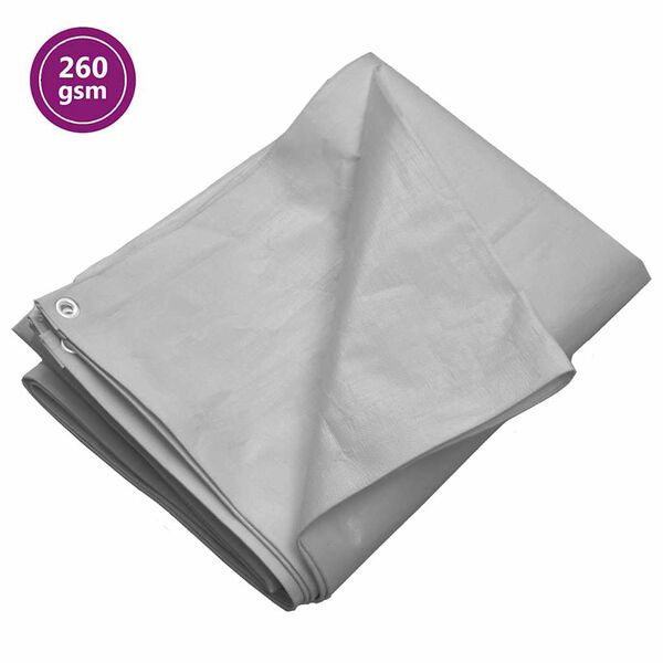 vidaXL Prelată 260 g/m&sup2;, gri, 8x12 m, HDPE
