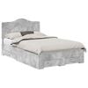 vidaXL Cadru de pat Gri din beton 135 x 190 cm Lemn prelucrat