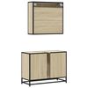 vidaXL Set mobilier de baie, 2 piese, stejar sonoma, lemn prelucrat