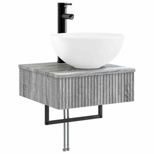 vidaXL Basin de spălare montat pe perete Sonoma gri 40 x 41 x 40,5 cm