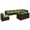 vidaXL Set mobilier de grădină cu perne, 9 piese, maro, poliratan