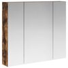 vidaXL Dulap cu oglindă pentru baie Stejar fumuriu 80 x 14.5 x 70 cm
