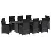 vidaXL Set dining pentru exterior 9 buc. Negru 240 x 90 x 75 cm