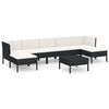 vidaXL Set mobilier de grădină cu perne, 8 piese, negru, poliratan