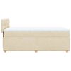 vidaXL Pat box spring cu saltea, crem, 90x190 cm, textil