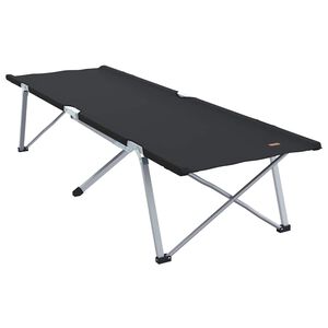 vidaXL Pat pliabil pentru camping Manual Negru 194 x 62,5 x 42,5 cm