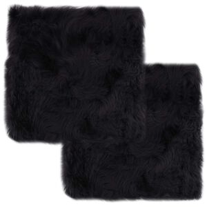 vidaXL Pernuțe scaun 2 buc, gri închis, 40x40 cm, piele oaie naturală