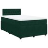vidaXL Pat box spring cu saltea, verde &icirc;nchis, 120x190 cm, catifea