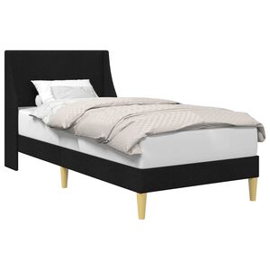 vidaXL Cadru de pat cu headboard Negru 90 x 200 cm țesătură