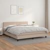 vidaXL Pat box spring cu saltea, cappuccino, 180x200cm piele ecologică