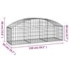 vidaXL Coș gabion arcuit, 150x50x40/60 cm, fier galvanizat