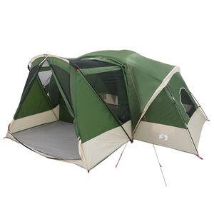 vidaXL Cort Cabină cu p&acirc;nză impermeabilă 10 persoană Verde