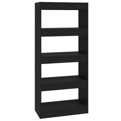 vidaXL Bibliotecă/Separator, negru, 60x30x135 cm, lemn prelucrat