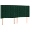 vidaXL Tăblie pat cu aripioare verde &icirc;nchis 203x16x118/128 cm catifea