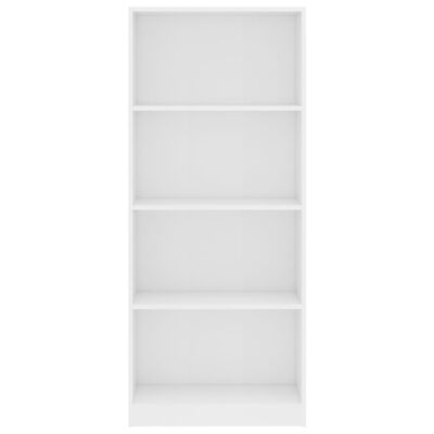 vidaXL Bibliotecă cu 4 rafturi, alb, 60x24x142 cm, PAL