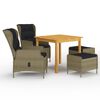vidaXL Set mobilier de grădină, 5 piese, maro