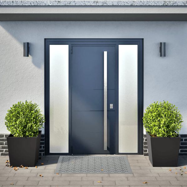 vidaXL Jardiniere grădină, 2 buc., negru, 50x50x50 cm, oțel