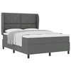 vidaXL Pat cu arcuri cu headboard Gri &icirc;nchis 140 x 200 cm țesătură