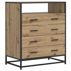 vidaXL Dulap cu sertare 4-Drawer Stejar artizanal 70 x 41 x 83,5 cm