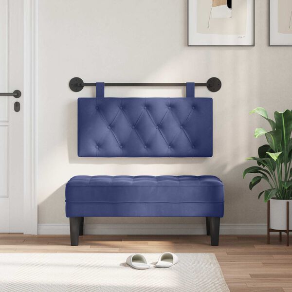 vidaXL Cap de pat suspendat Albastru Poliție 100 x 55 x 7 cm Catifea