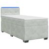 vidaXL Pat box spring cu saltea și LED Gri deschis 90 x 190 cm Catifea