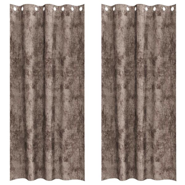vidaXL Cortine din catifea 2 pcs Cappuccino 260 x 140 cm Catifea
