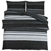vidaXL Set cu husă de pilotă, dungi negre, 155x220 cm, bumbac