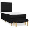 vidaXL Pat box spring cu saltea, negru, 100x200 cm, textil