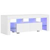 vidaXL Comodă TV cu lumini LED, alb extralucios, 130x35x45 cm