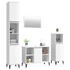 vidaXL Set mobilier de baie, 4 piese, alb extralucios, lemn compozit