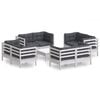 vidaXL Set mobilier de grădină cu perne, 9 piese, antracit, lemn pin