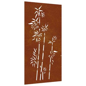 vidaXL Decorație perete de grădină 105x55 cm design bambus oțel Corten
