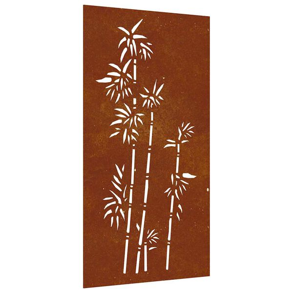 vidaXL Decorație perete de grădină 105x55 cm design bambus oțel Corten