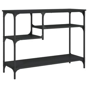 vidaXL Măsuță consolă cu rafturi, negru, 100x35x75 cm