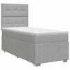 vidaXL Pat boxspring cu saltea cu headboard Gri deschis Unic Țesătură