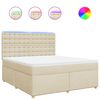 vidaXL Pat continental cu saltea, crem, 180x200 cm, textil
