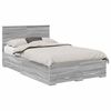 vidaXL Cadru de pat cu headboard Gri Sonoma 120 x 200 cm Lemn compozit