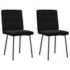vidaXL Scaune de bucătărie, 2 buc., negru, catifea