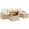vidaXL Set canapele de grădină cu perne, 6 piese, bej, poliratan