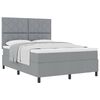 vidaXL Pat cu arcuri cu headboard Gri deschis 160 x 200 cm țesătură
