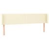 vidaXL Tăblie de pat cu aripioare crem 163x16x78/88 cm piele ecologică