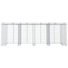 vidaXL Perete gabion pentru pubela gunoi 350x91x120 cm fier galvanizat