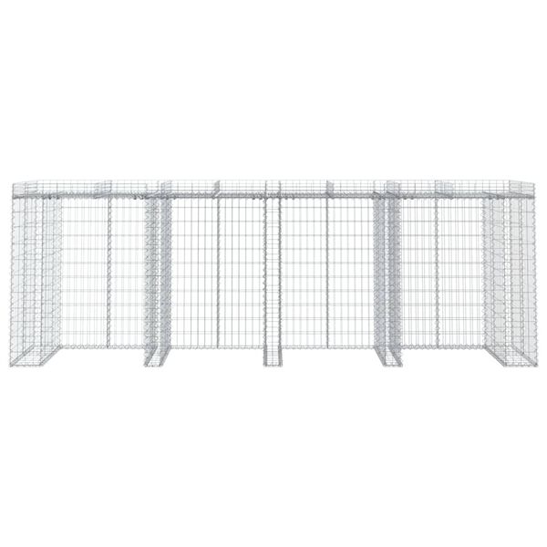 vidaXL Perete gabion pentru pubela gunoi 350x91x120 cm fier galvanizat