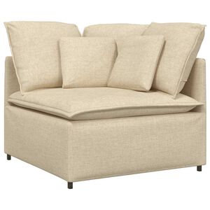 vidaXL Modul de colț pentru canapea modulară cu perne, crem, 100 cm