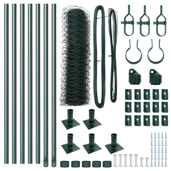 vidaXL St&acirc;lp de gard. Verde 10 x 0,8 m (plasă de 36 mm) Oțel și PVC